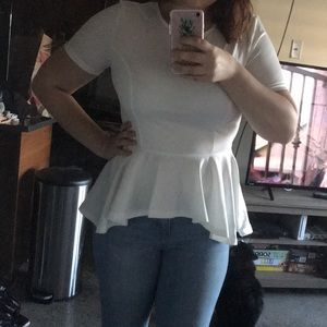 White peplum top NWOT